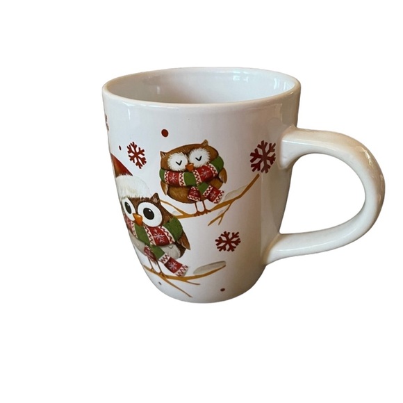 Christmas Owl In a Santa Hat Coffee Hot Chocolate Mug Oversized - Picture 2 of 8